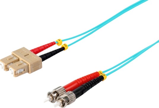 S/Conn Kvalitets Fiberoptisk Dupleks Patchkabel Sc Til St Om3 Aqua 2,0 M 166779123