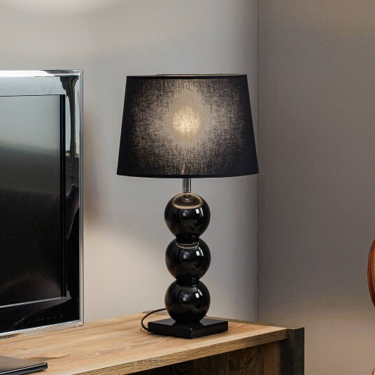 Argon Tekstil-bordlampe Fulda glassdekorasjon svart