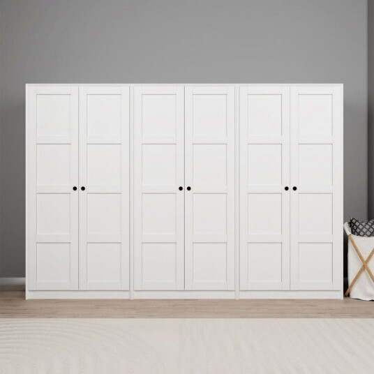 Nagouri Garderobe 280x190 cm - Hvit