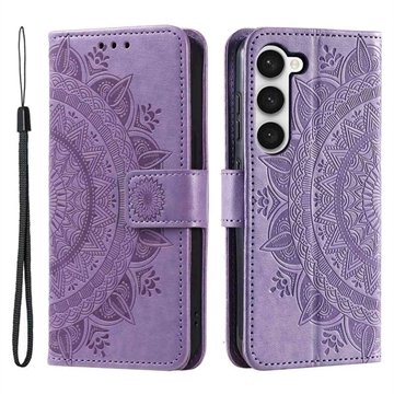 Samsung Galaxy S23 5G Mandala Series Lommebok-deksel Lilla