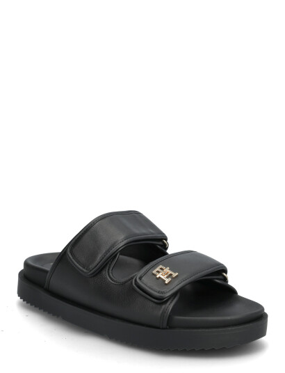 Tommy Hilfiger Double Strap Leather Sandal Black 40