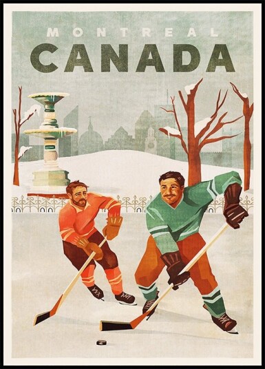 Montreal Canada Pond Hockey Guys Plakat / 50x70cm