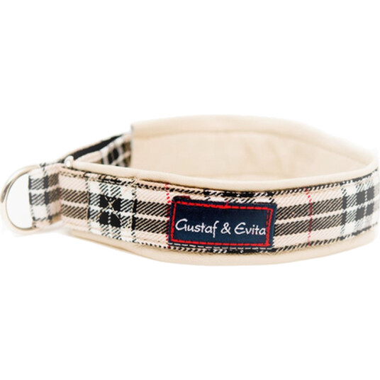 Hundehalsbånd Half Iron Leather Skodd Beige Box 25 cm
