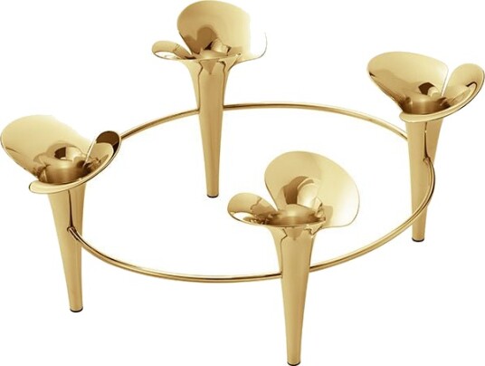 Georg Jensen Bloom Lysestake Gull Rustfritt Stål Ø34 cm