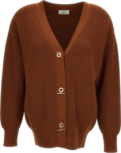 Elisabetta Franchi Dame Strikkevarer Brun S, Elisabetta Franchi Dame Strikkevarer Brun S,
