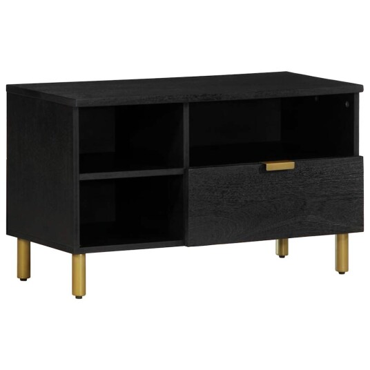 TV benk svart 80x33x46 cm konstruert tre