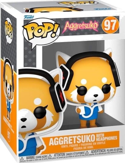 Northix Aggretsuko-figur med hodetelefoner samleobjekt animeleke