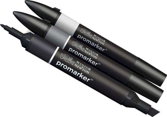 Winsor & Newton Promarker - 3 stk - Gr??toner