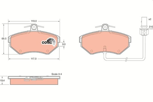 Bremseklosser TRW GDB1366