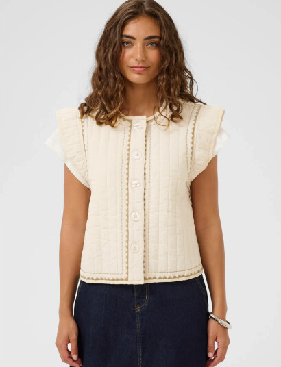 Culture Cuberglind Embroidery Waistcoat Cream XXL