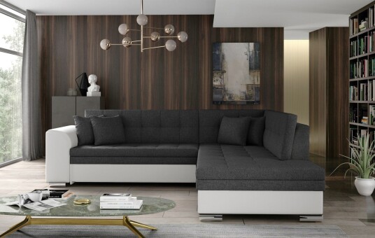 Moclino Sofa med Sjeselong Høyre   Grå/Hvit