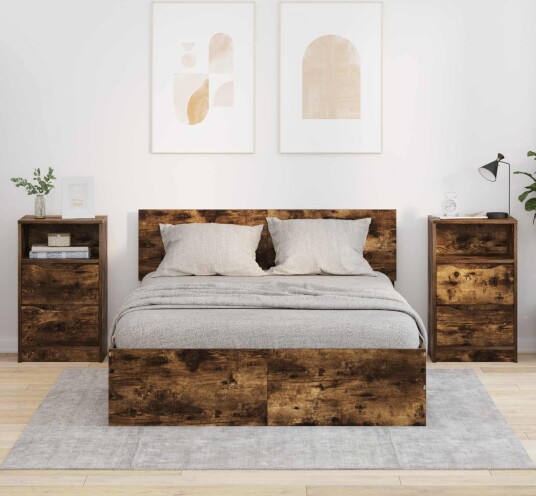  Nattbord 2 pcs Røkt eik 40 x 30 x 467 cm Konstruert tre
