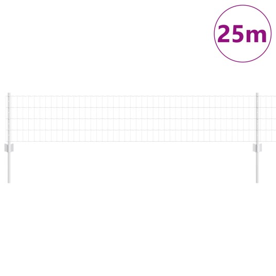 Gjerde med innlegg. sølv 0.4 x 25 m Stål
