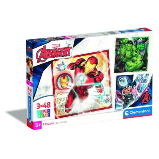 Clementoni SuperColor Puslespill 3x48 Brikker Marvel Avengers