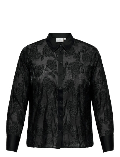 ONLY Carmakoma Carlava Life Ls Shirt Wvn - Black - 46