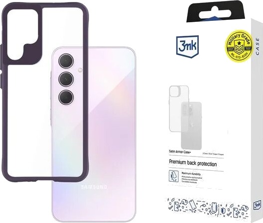 3mk Satin Armor Case+ Purple for Samsung Galaxy A35 5G Transparent