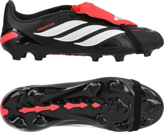 adidas Predator League Fold over Tongue FG Immortal DNA   Svart/Fottøy Hvit/Lucid Red Barn   Gress (FG) størrelse 30½