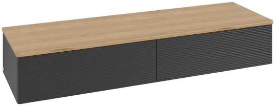 Villeroy & Boch Villeroy & Boch Antao Sideskap 160x50x26,8 cm u/lys Sort Matt/Eik Villeroy & Boch Villeroy & Boch Antao Sideskap 160x50x26,8 cm u/lys Sort Matt/Eik