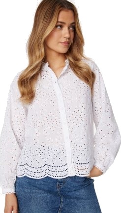 SELECTED FEMME Slftatiana L/S Embr Shirt Bright White 40 SELECTED FEMME Slftatiana L/S Embr Shirt Bright White 40