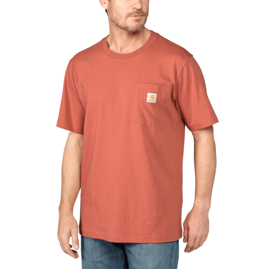 Carhartt K87 lomme kortermet T skjorte Herre Terracotta M M