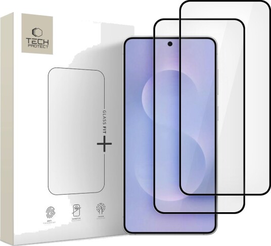 Tech-Protect Glass Fit+ 2-pakning Herdet Glass for Samsung Galaxy S25 Edge - Gjennomsiktig