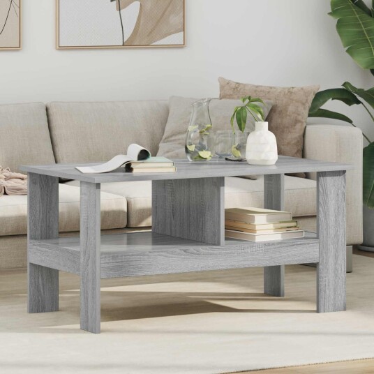 vidaXL Kaffebord Grå Sonoma 90 x 50 x 45 cm Konstruert tre