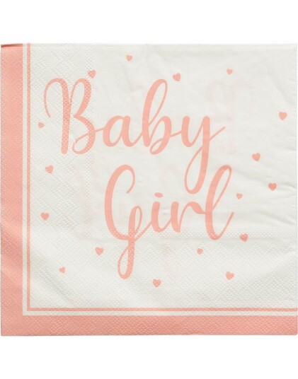 16 stk Baby Girl 3 Lags Servietter 33x33 cm
