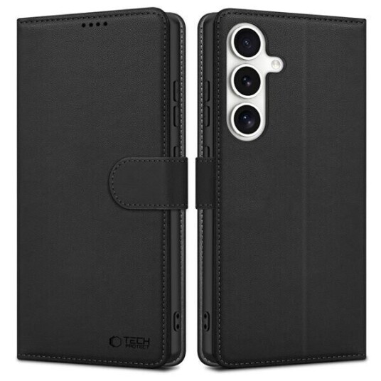 Tech Protect Samsung Galaxy S25 Lommeboketui med magnet og stativ   Svart