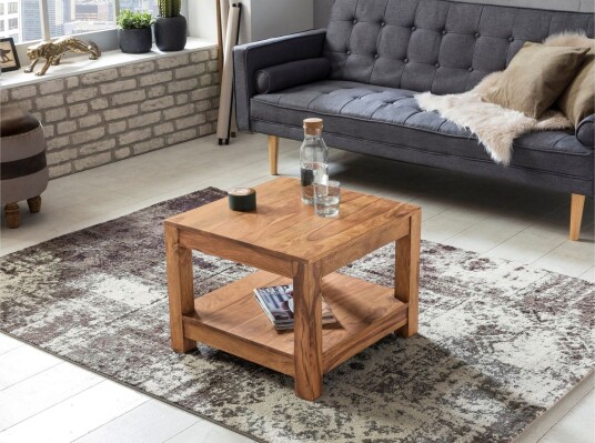 Wattenberg Sofabord 60 cm med Oppbevaringshylle - Akacia