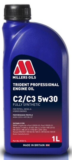 Motorolje MILLERS TRIDENT PROFESSIONAL C2 C3 5W30 1L Motorolje MILLERS TRIDENT PROFESSIONAL C2 C3 5W30 1L