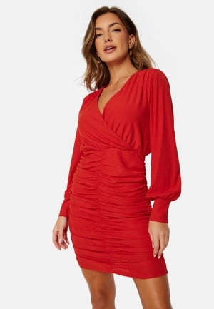 VILA Josa V-Neck Short Dress Pompeian Red XS