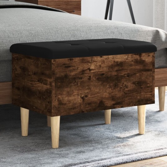 Oppbevaringsbenk røkt eik 62x42x46 cm konstruert tre Oppbevaringsbenk røkt eik 62x42x46 cm konstruert tre