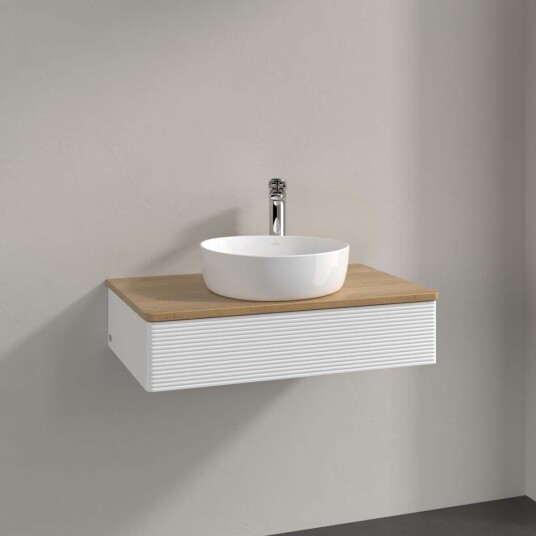 Villeroy & Boch  Antao Servantskap med 1 skuff 80x50x19 cm m/lys Hvit Matt/Eik