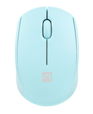 Natec Stork, Ambidextrous, Optisk, Bluetooth + Usb Type-A, 1600 Dpi, Ljusblå