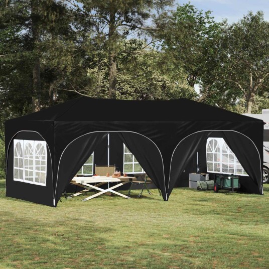  Pop up Festtelt Svart 575 x 288 x 245 cm Oxford Stoff