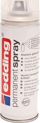 Edding Permanent Spray Fargeløs Sprayboks Hvit Glans Metall Tre 200 Ml