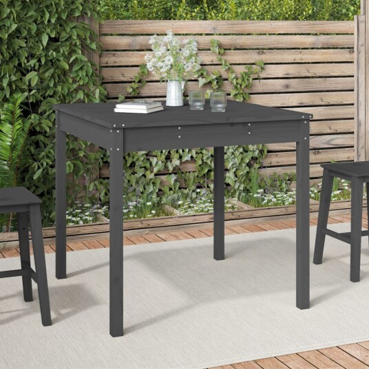 vidaXL Hagebord grå 82,5x82,5x76 cm heltre furu vidaXL Hagebord grå 82,5x82,5x76 cm heltre furu