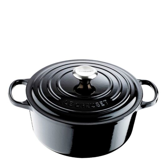 Le Creuset  Signature støpejernsgryte rund 28 cm 6,7L svart blank