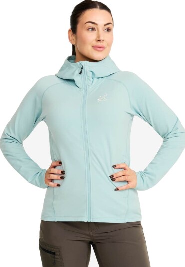 Revolutionrace Evolution Light Stretch Fleece Hoodie Dame Gray Mist XS Dame Overdeler Fleece & midlayers