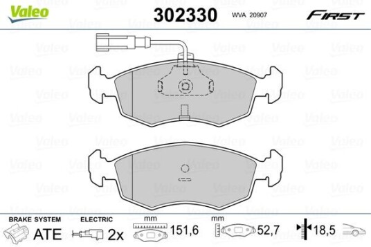 Bremseklosser VALEO 302330
