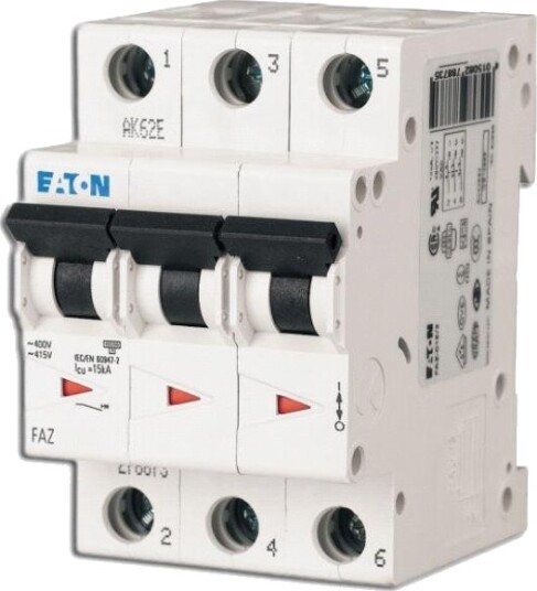Eaton FAZ-B16 Jordfeilautomat - 3-polet, B 16A, 15kA