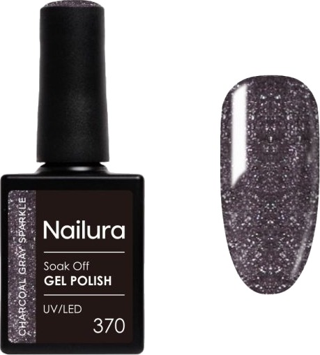 Nailura Gelpolish 370 – Charcoal Gray Sparkle – 10 ml