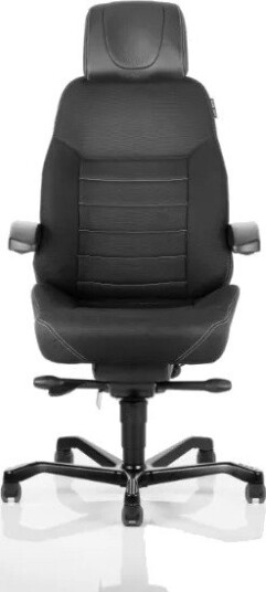 Kontorstol Kab Seating Executive, White-Line Sort Tekstil Fighter Inkl. Armlæn Og Nakkestøtte I Sort Skind Kontorstol Kab Seating Executive, White-Line Sort Tekstil Fighter Inkl. Armlæn Og Nakkestøtte I Sort Skind