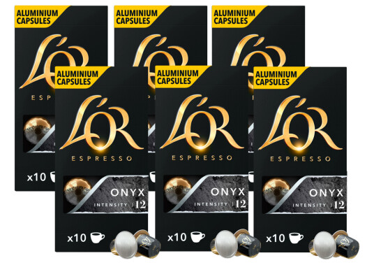 L'OR Capsules Espresso Onyx 6 Bags Bundle