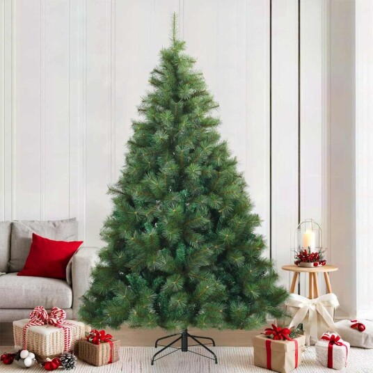 Kunstig sammensatt juletre med stativ grønn 210 cm PVC stål