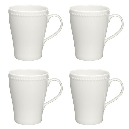 Scandi Living Dots krus 35 cl 4 stk. hvitt Scandi Living Dots krus 35 cl 4 stk. hvitt