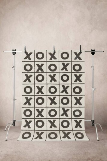 Jotex OXXO bomullsteppe 160x230 cm Naturhvit/svart 1524623-01-0 1681392-01-39