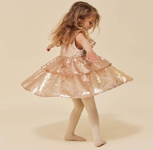 Konges Sløjd Starla Sequin Kjole Gold Blush (80 / 1 år)