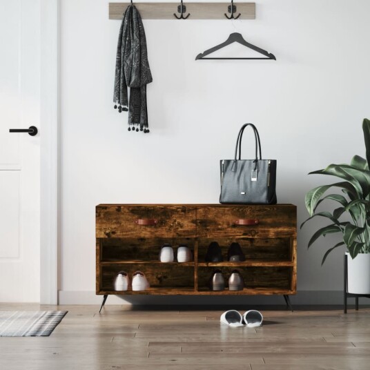 vidaXL Skobenk r?kt eik 102x35x55 cm konstruert tre