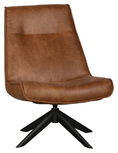 Woood Skyler Lenestol m. dreiefot - Cognac Kunstlær Unoliving 1626281-02-0 1626281-01-0